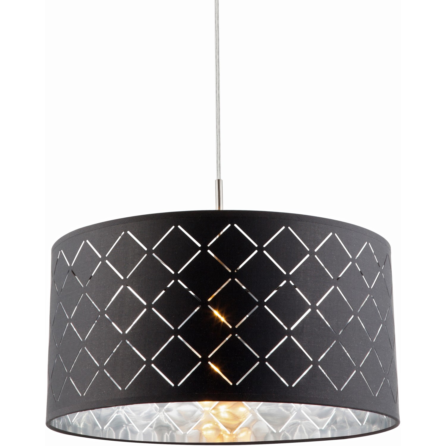 Globo Závěsné svítidlo KIDAL, E27, tmavě šedé/matný nikl, pr. 40 x 140 cm