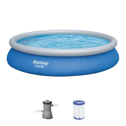 Bestway Bazén Fast Set vč. čerpadla a kartuše, modrý, pr. 457 x 84 cm