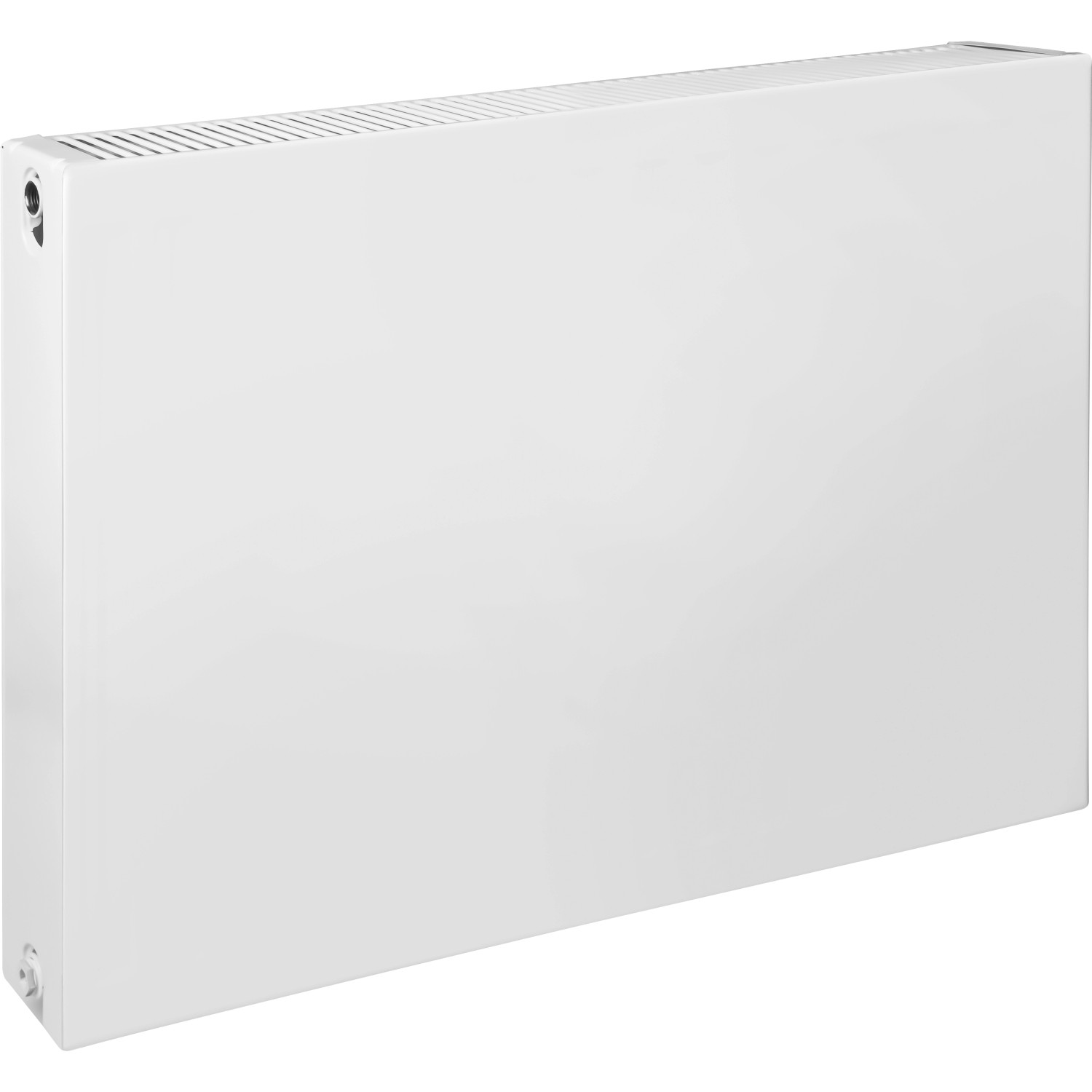 Deskový radiátor hladký se středovým připojením, bílá, 80 x 60 cm