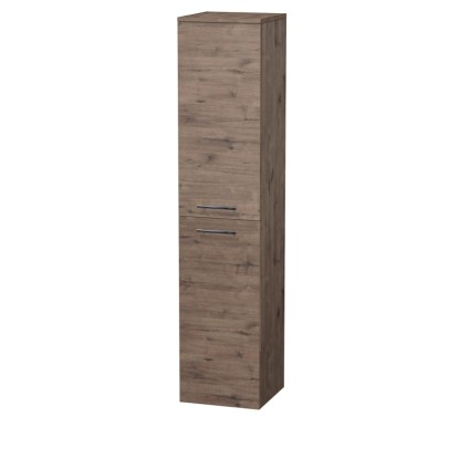 INTEDOOR Vysoká skříň BEE, levá, úchyt chrom, 2 dveře, š. 35cm, dub Wellington