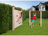 Weka Lezecká stěna s hrazdami Tabaluga, přírodní/červená Weka Lezecká stěna s hrazdami Tabaluga, přírodní/červená