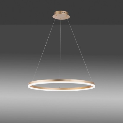 Moderní kulaté LED závěsné svítidlo Helia od Paul Neuhaus, mosazné barvy, Ø 80 cm.