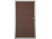 GroJaSolid Plotová branka bez sl. uni Terra/hliníkový rám 100 x 180 cm