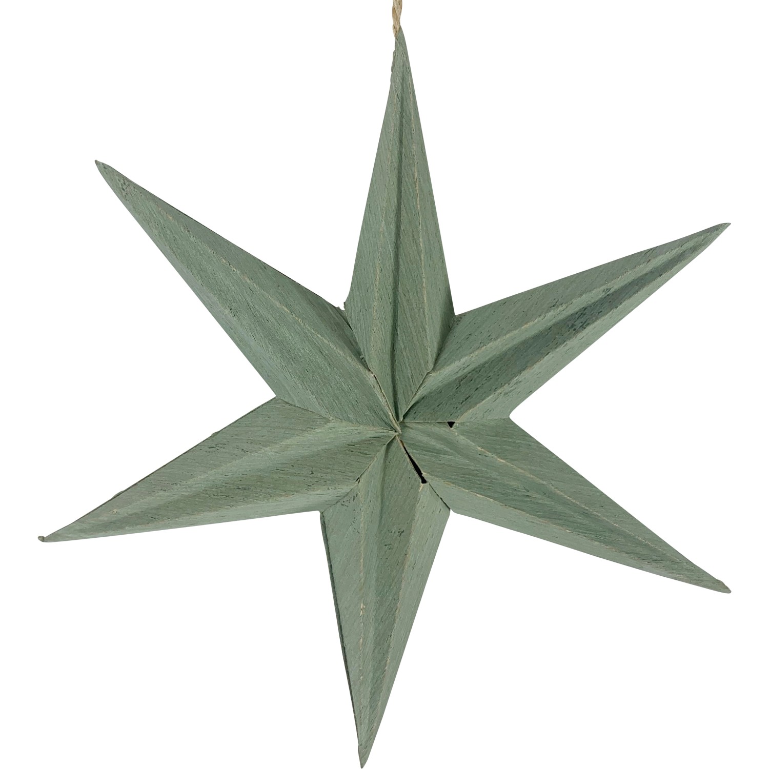 Boltze Home Závěsná dekorace hvězda Kassia, šedo-zelená, pr. 4 cm