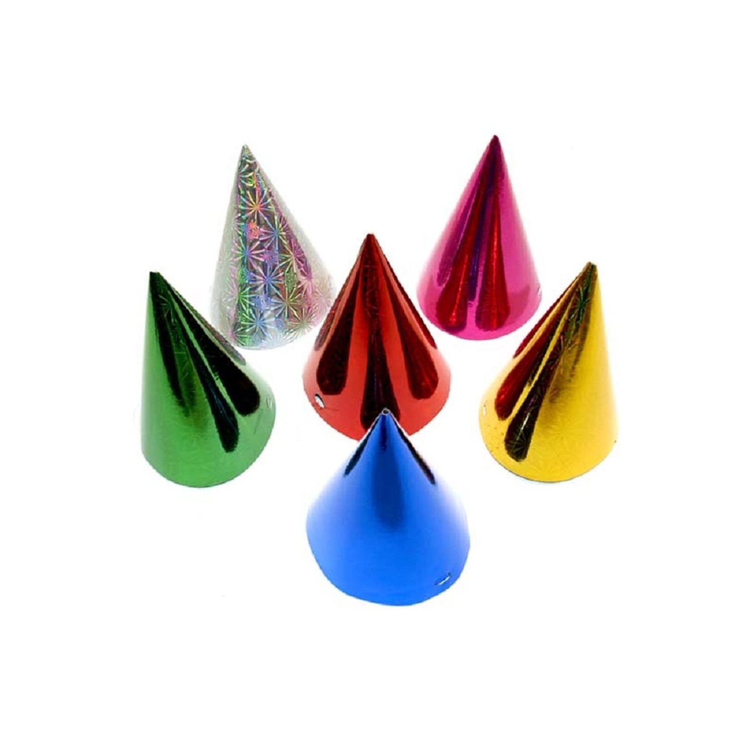 MFP Paper Klobouček karnevalový hologramový mix ME120, 6 ks, 16 cm