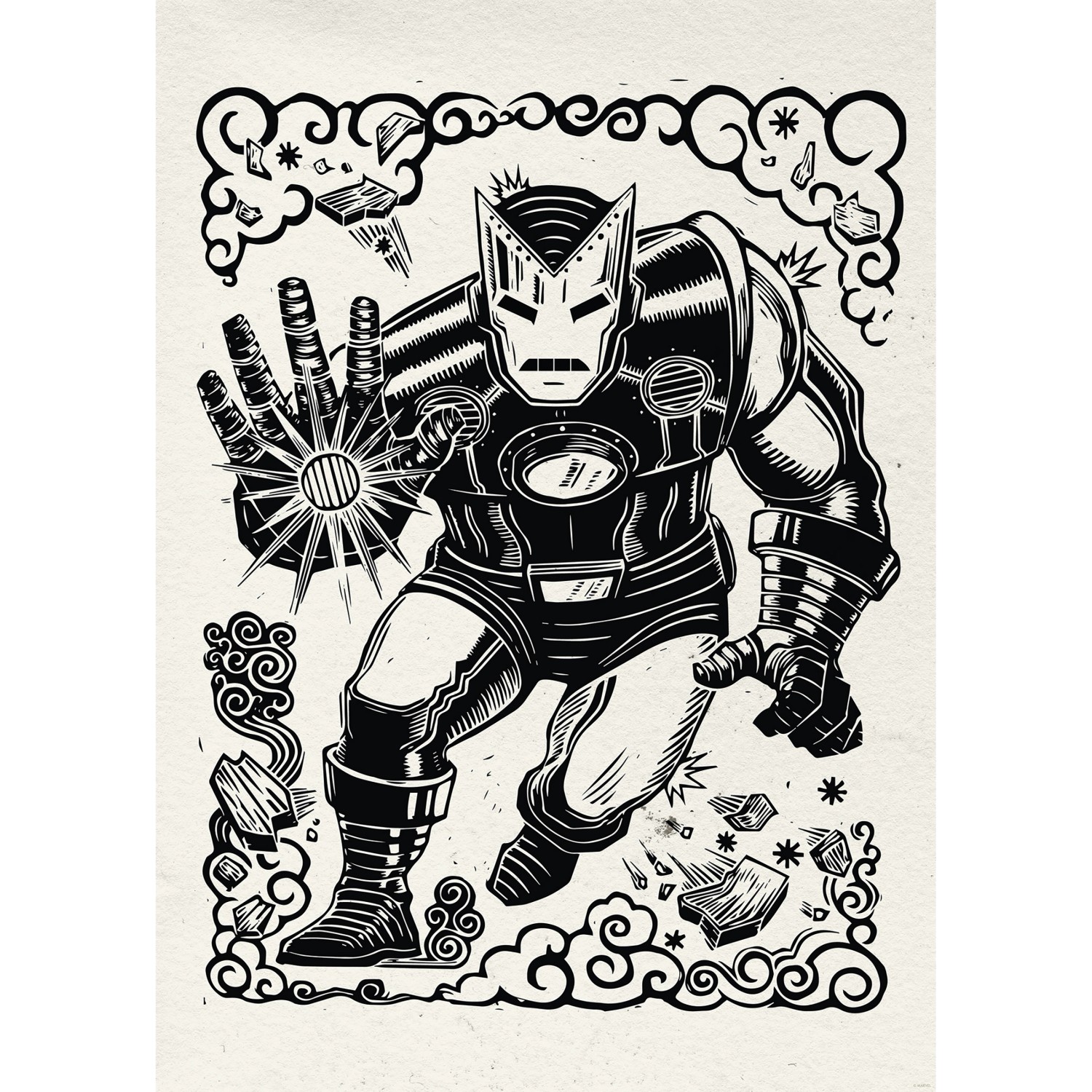Komar Plakát Marvel Iron Man Lino-Cut 50 x 70 cm
