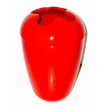 Kelímek na zubní kartáčky s víkem červený*