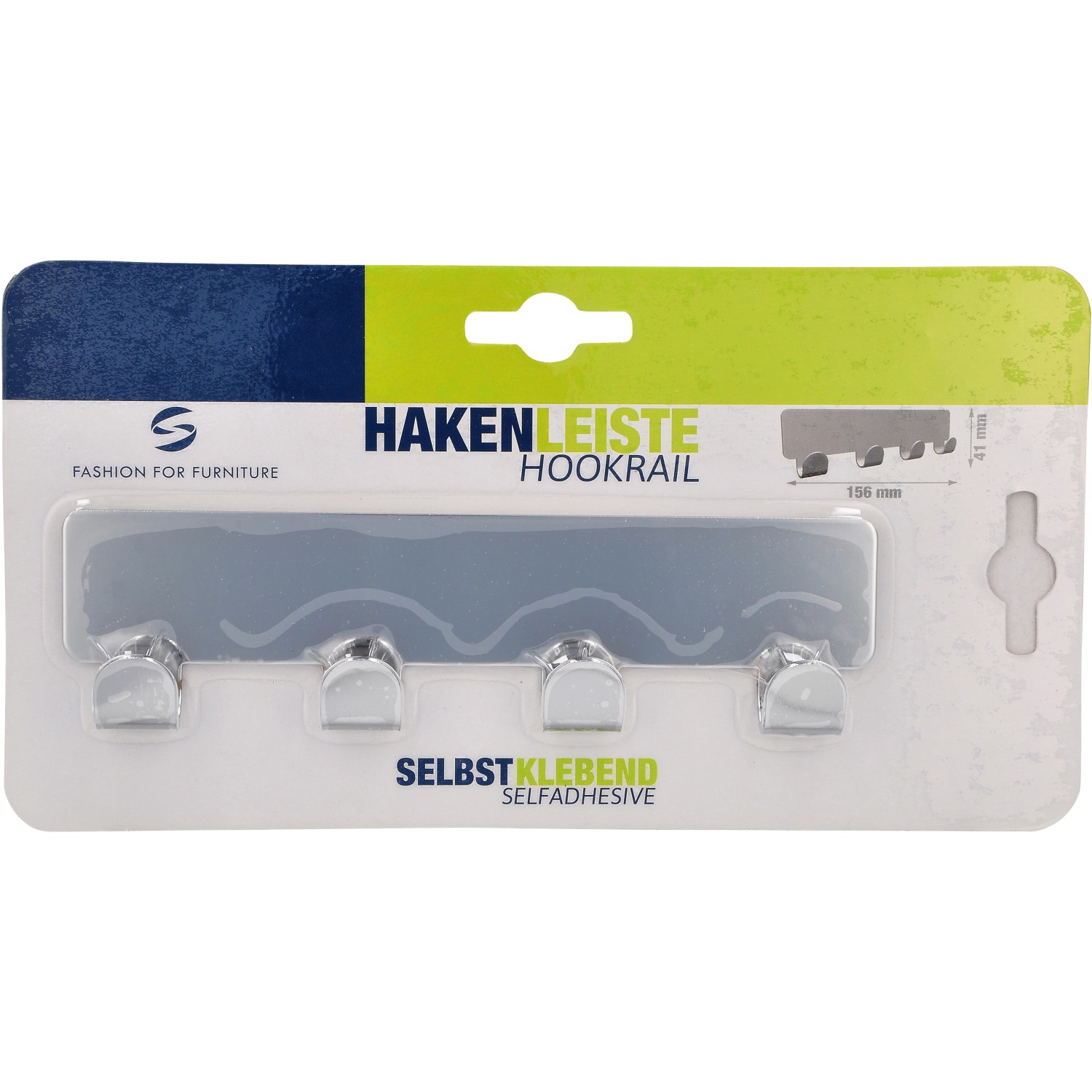 Siro Lišta s háčky 2178 kov chrom lesklý samolepicí délka 156 mm