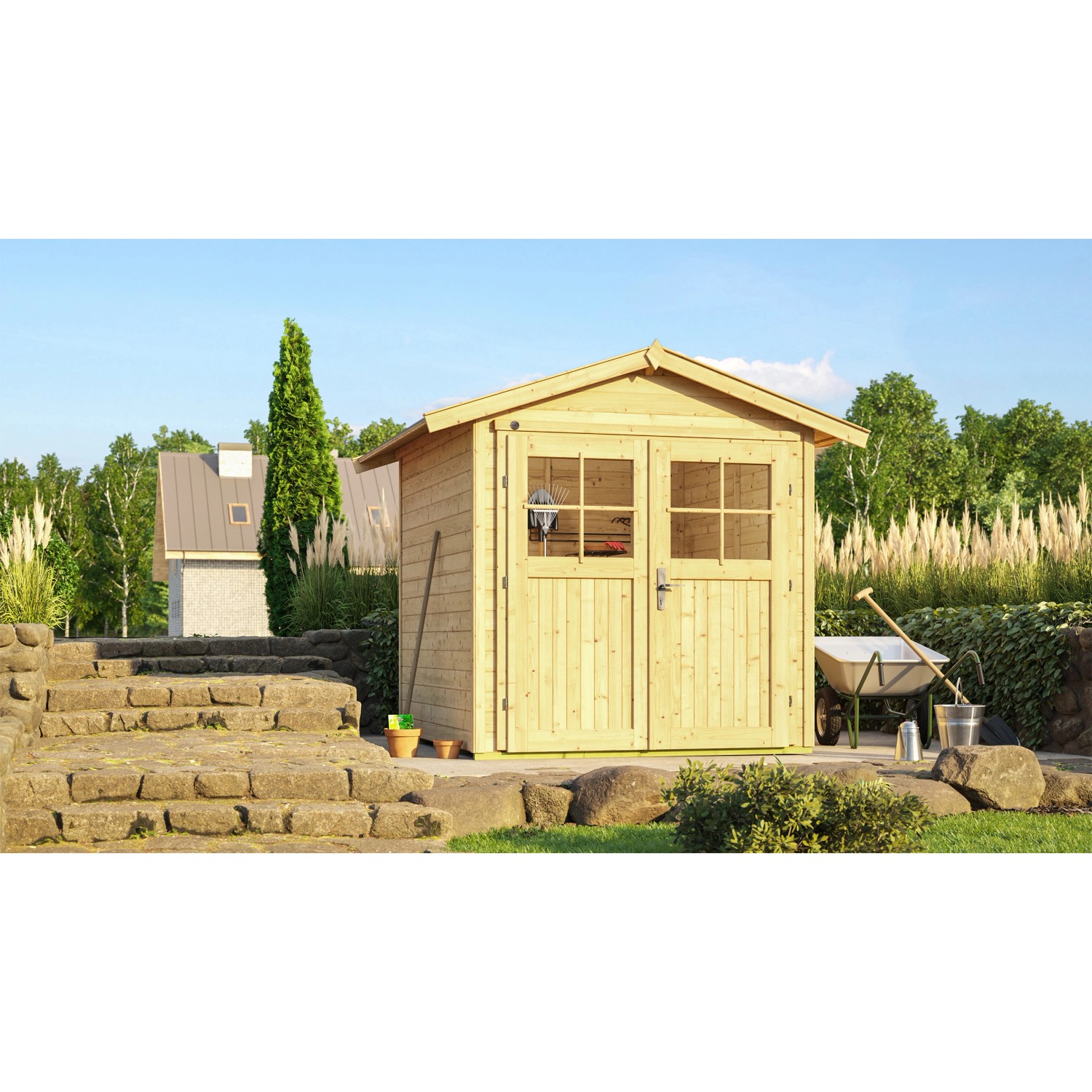 Weka Dřevěný zahradní domek 224 vel. 1, přírodní, 205 x 209 cm