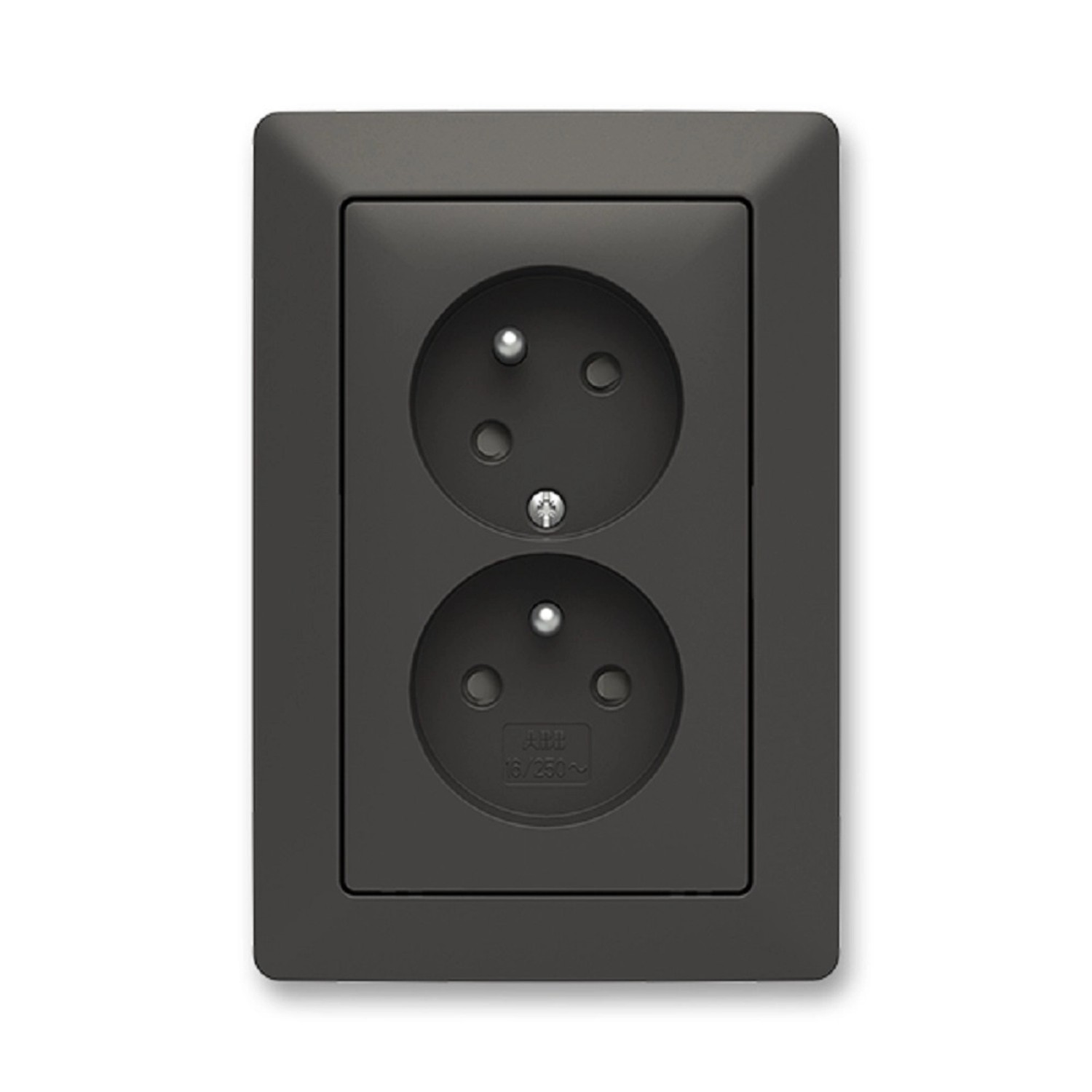 ABB Zásuvka 2-násobná pootočená Zoni, matná černá
