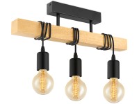 EGLO 3-bodové svítidlo TOWNSHEND, hnědá/černá, E27, 550 x 105 x 265 mm