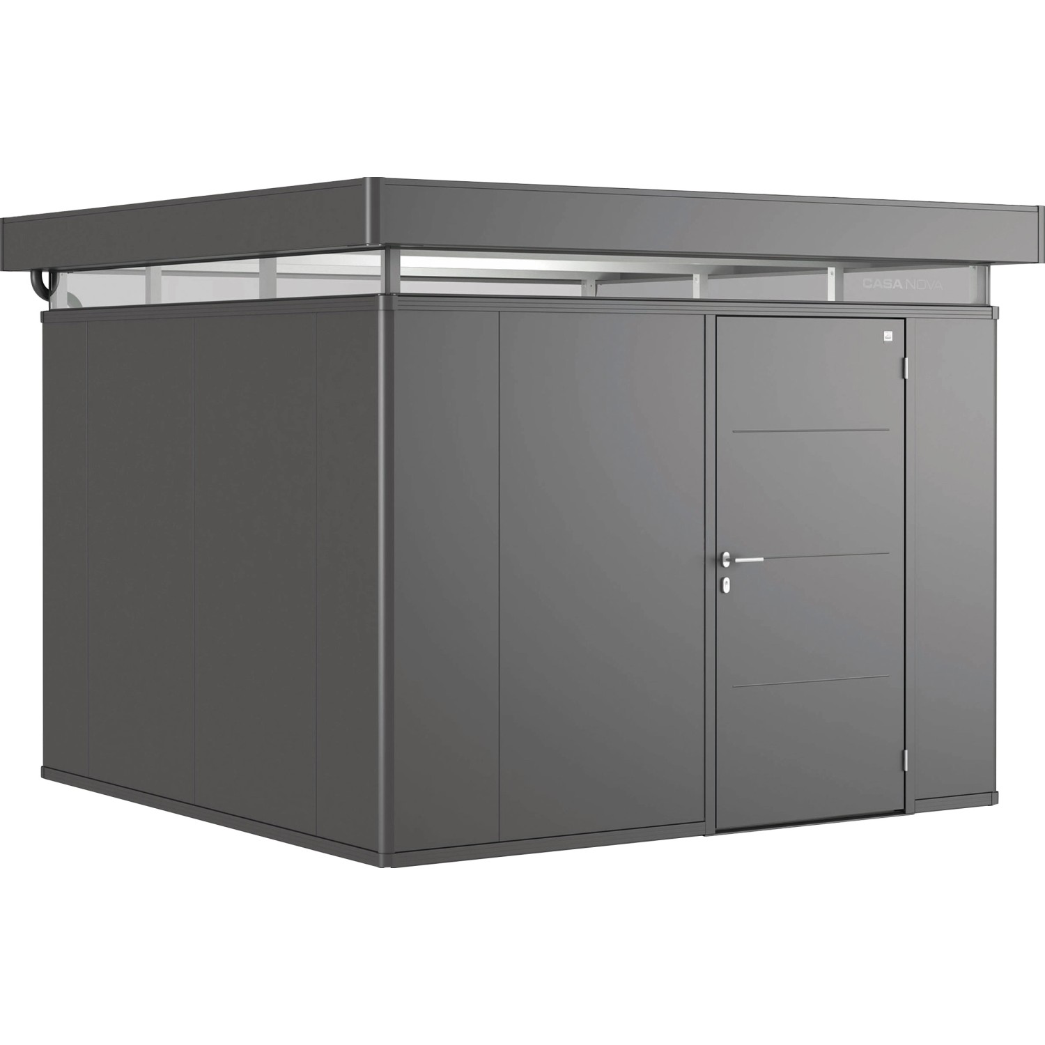 Biohort Plechový zahradní domek CasaNova 3 x 3 tmavě šedá, 330 x 330 cm, P