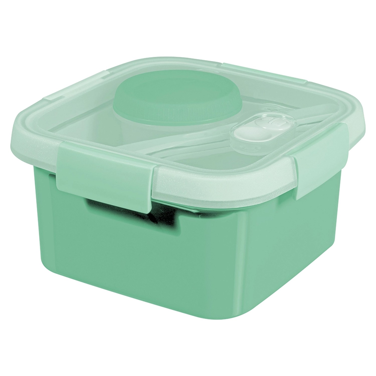 Curver Dóza Smart To Go s příborem, mističkou a táckem, mix barev, 1,1 l