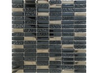 Pavemosa Mozaika Metal-sklo 30,3 x 30,3 cm, černá