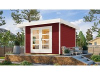 Weka Designový zahradní domek Komfort 126 Plus vel. 2, šv. červená, 295 x 241 cm