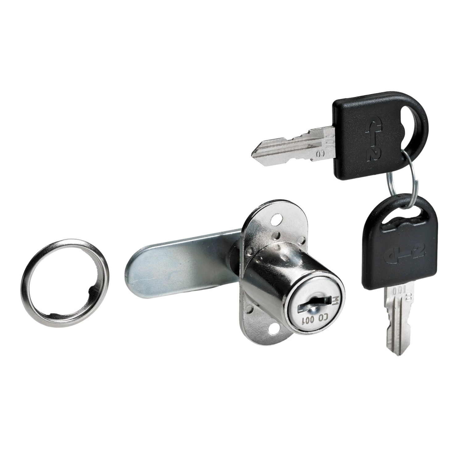 Hettich Nábytkový zámek s cylindrickou vložkou, 2 klíče, poniklovaný, 18 mm