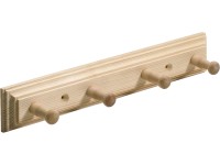 Hettich Věšáková lišta Country se 4 háky, přírodní smrk, 300 x 50 x 60 mm