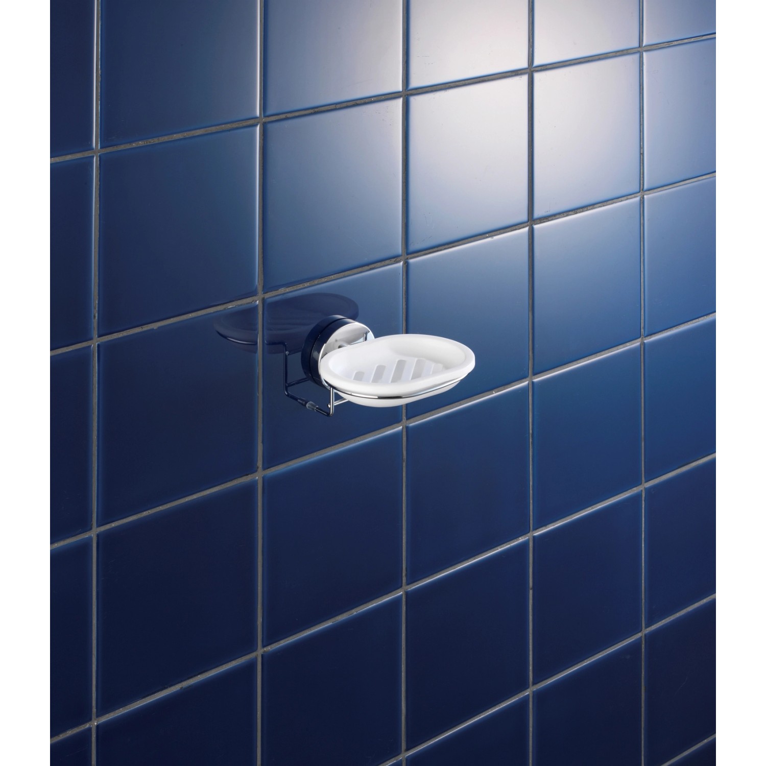 Wenko Vacuum-Loc Nástěnná mýdlenka Milazzo chrom / bílá