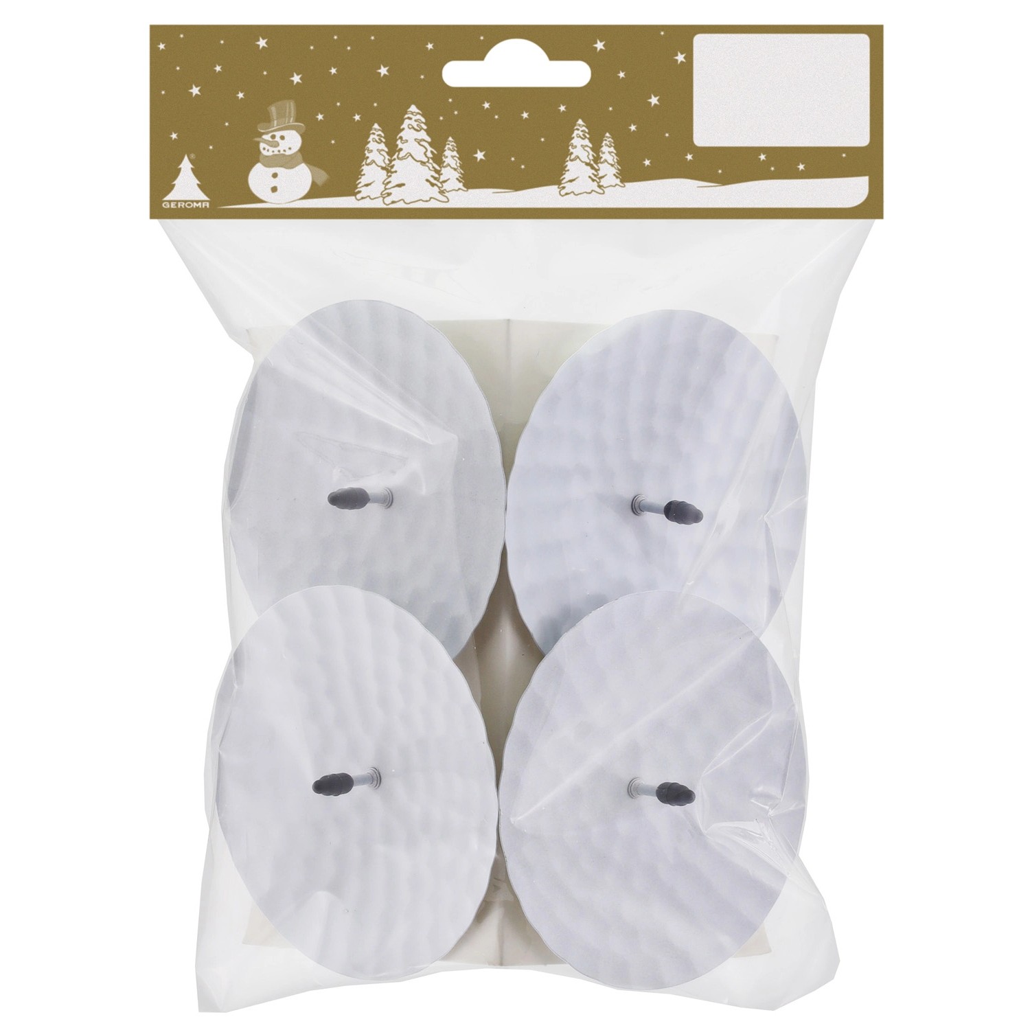 Kovový svícen, bílý, pr. 8 cm, 4 ks