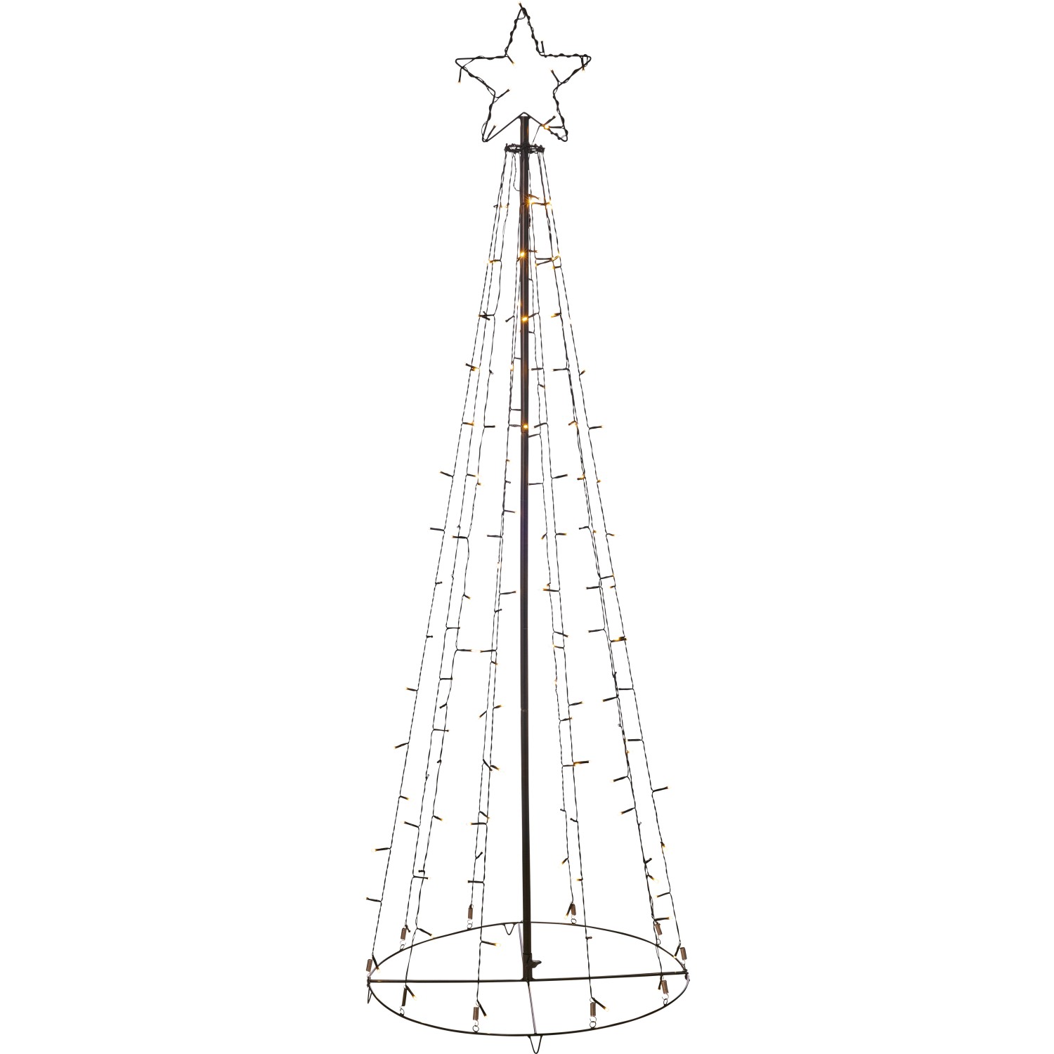 LED osvětlení se stožárem, černá, 180 cm