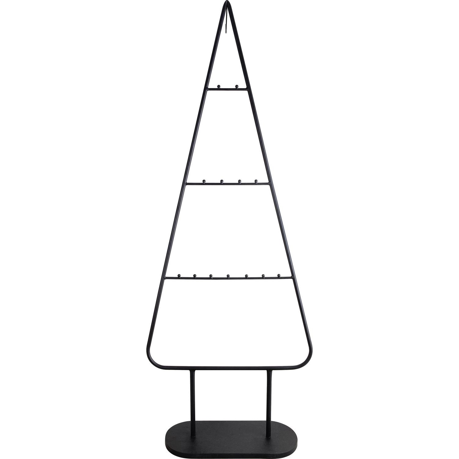 Vánoční dekorace kovový strom, černá, 42 x 15,5 x 110,5 cm