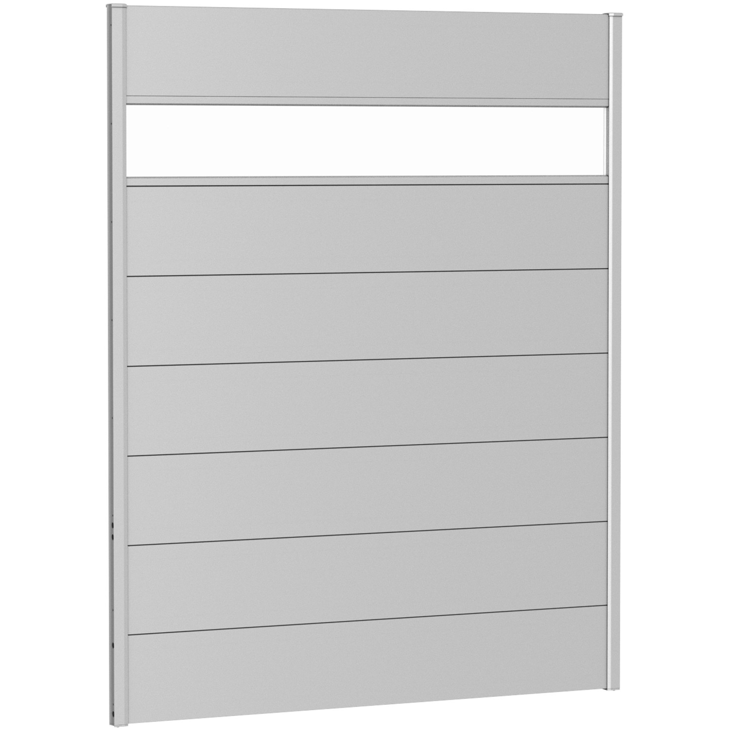 Biohort Plný plot s částečným prosklením, stříbrný, 150 x 180 cm