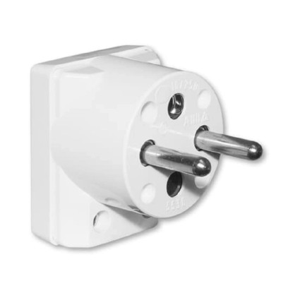 ABB Vidlice úhlová s bočním vývodem 5536-2154, 2P+T bílá 16A/230V