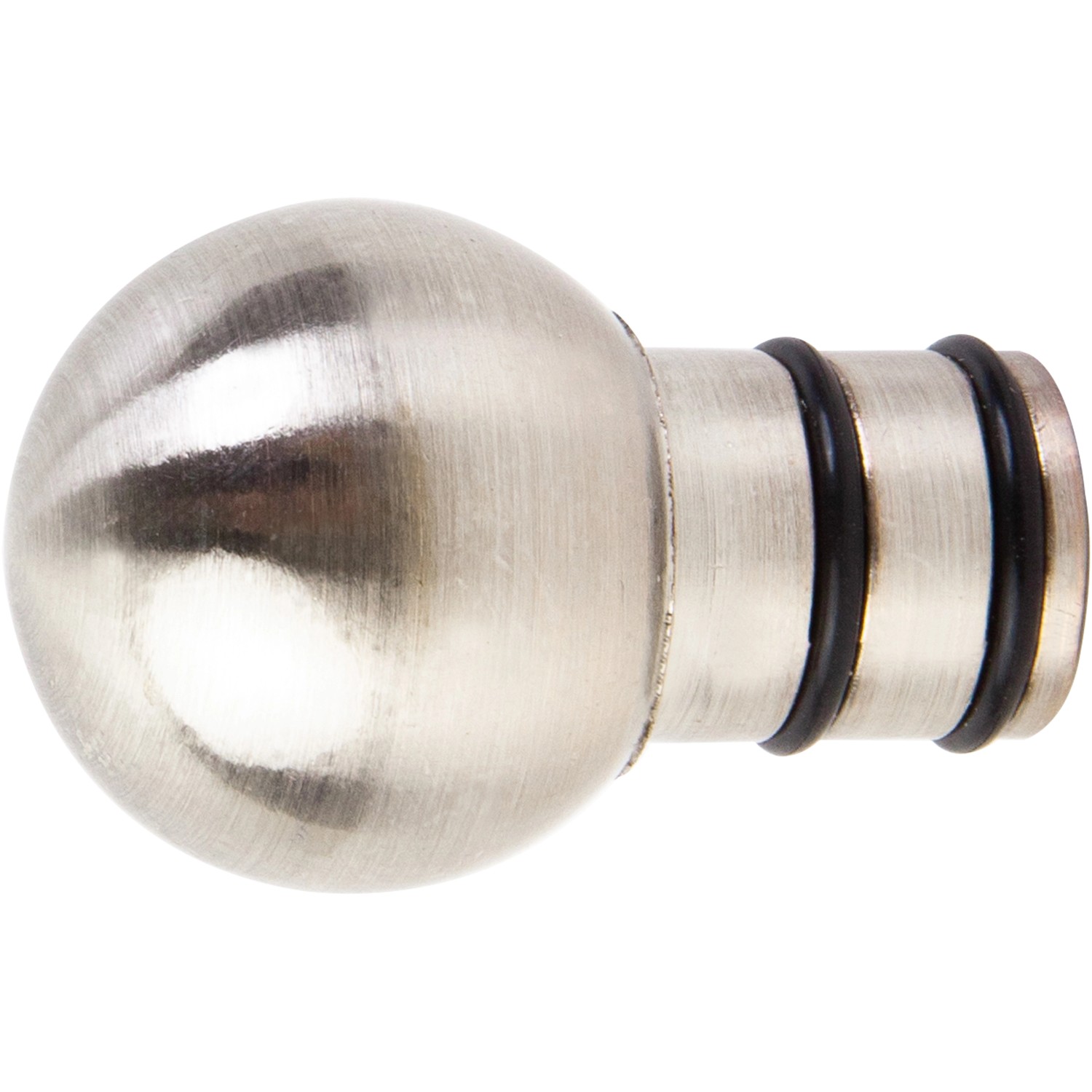 Koncovka záclonové tyče, koule, nerezový vzhled, 2 ks, pr. 19 mm