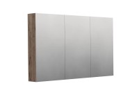 INTEDOOR Zrcadlová skříň BEE, 3 dveře, el.zásuvka, IP44, š.120cm, dub Wellington
