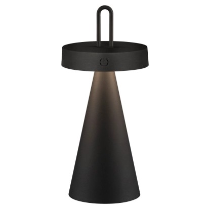Just Light. Nabíjecí stolní LED lampa Alwa IP44 černá pr. 12,8 x 28,9 cm