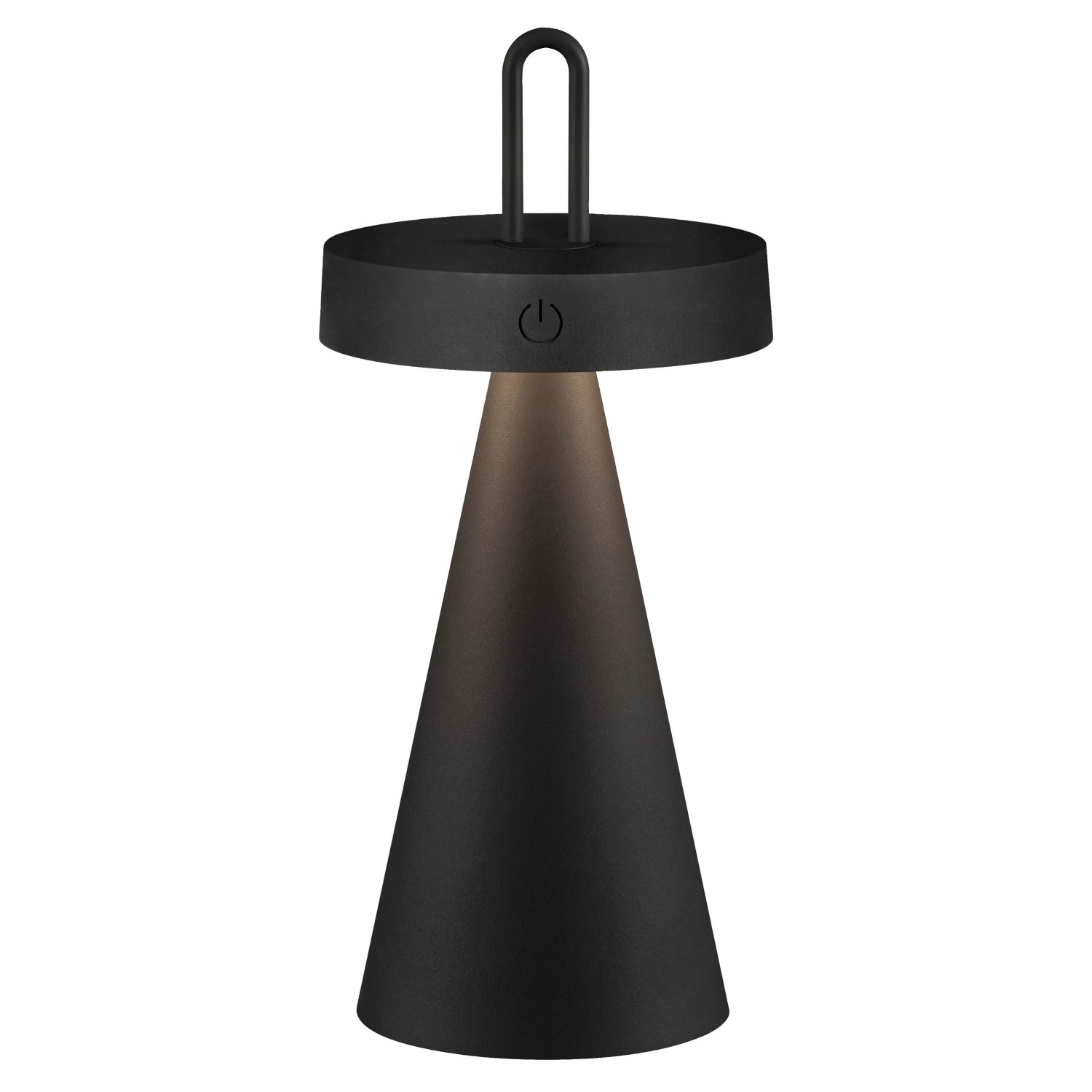 Just Light. Nabíjecí stolní LED lampa Alwa IP44 černá pr. 12,8 x 28,9 cm