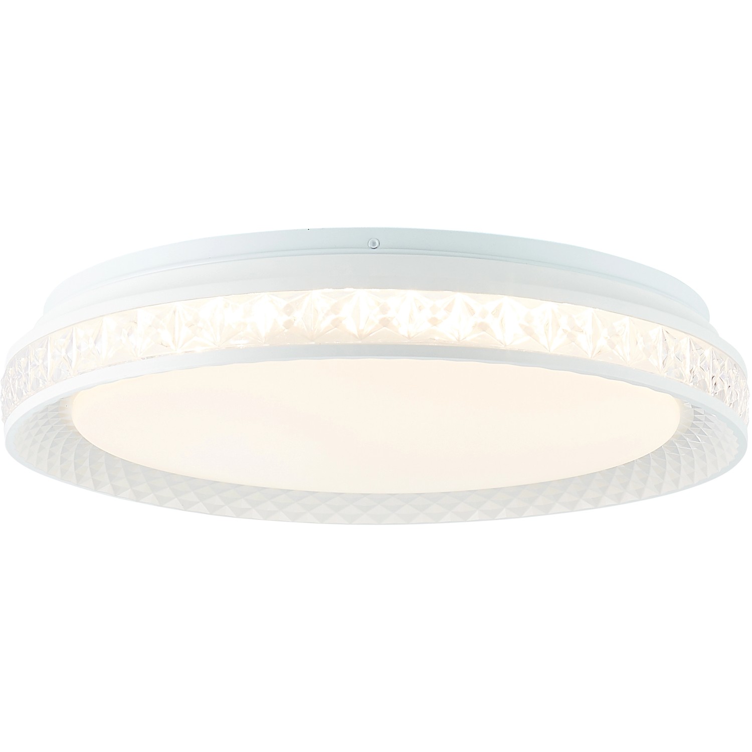 Smarte Stropní LED svítidlo Burlie, stmívatelné, bílá/průhledná, pr. 39 cm