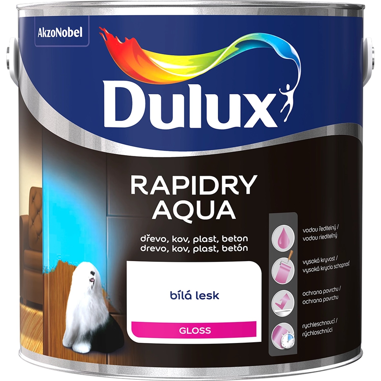 Dulux Univerzální barva Rapidry Aqua tmavě hnědý 2,5 l