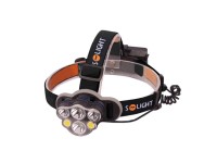 SOLIGHT LED čelová svítilna nabíjecí, 550 lm, černá