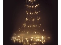 Světelný řetěz ze stříbrného drátu svazky 80 LED, teplá bílá