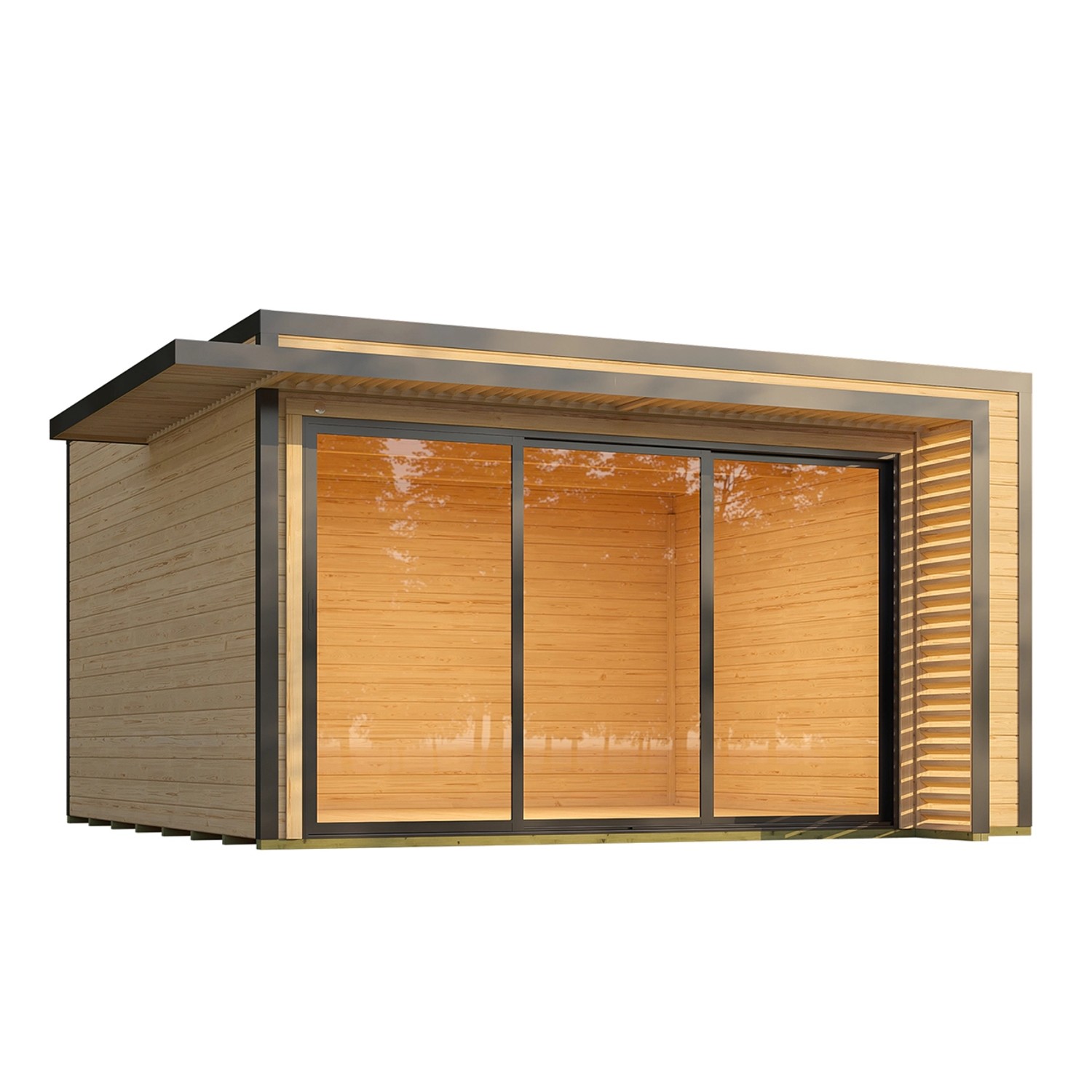 Weka Dřevěný zahradní domek Amberley 1 44mm V1, přírodní, 400 x 400 cm