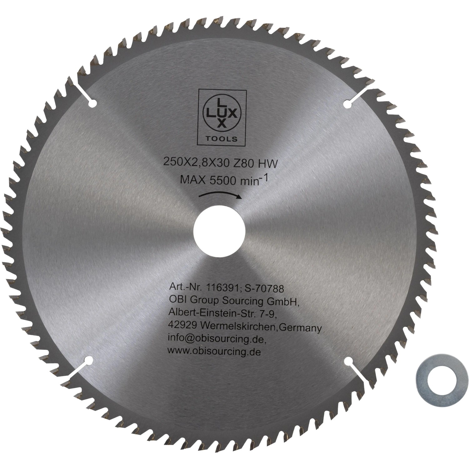 Levně LUX-TOOLS Pilový kotouč z tvrdokovu do dřeva, 80 zubů, pr. 250 x 30 mm
