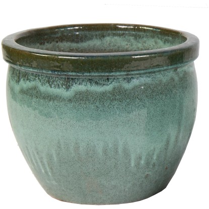 Mega Collections Květináč Glazed Delta Rim mechová zelená pr. 21 x 16 cm