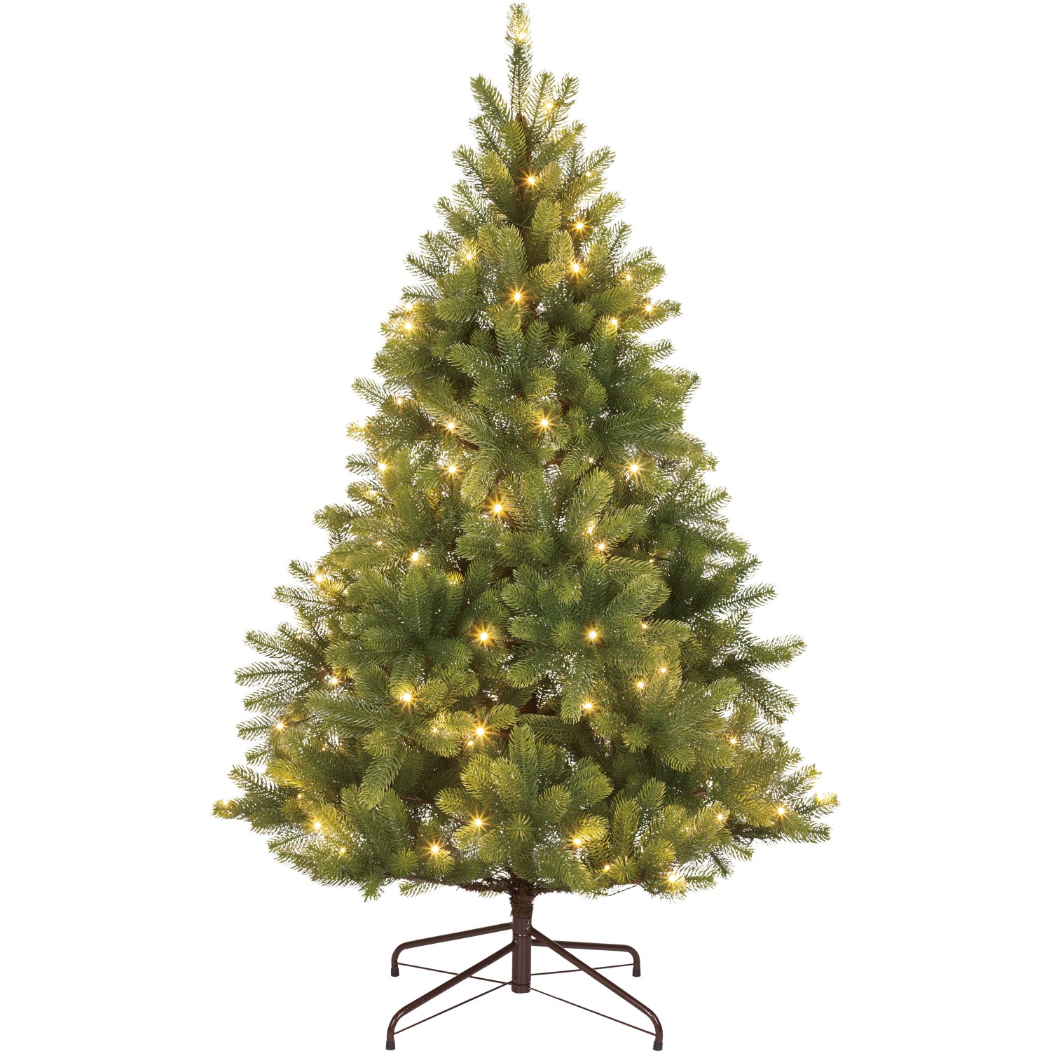 VLC Umělý vánoční stromek jedle NAGANO zelená, 120xLED, 738xvětev, pr. 91x150 cm