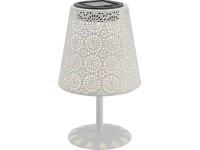 Solární stolní LED lampa s motivem květiny, IP44, bílá, pr. 12 x 20,5 cm