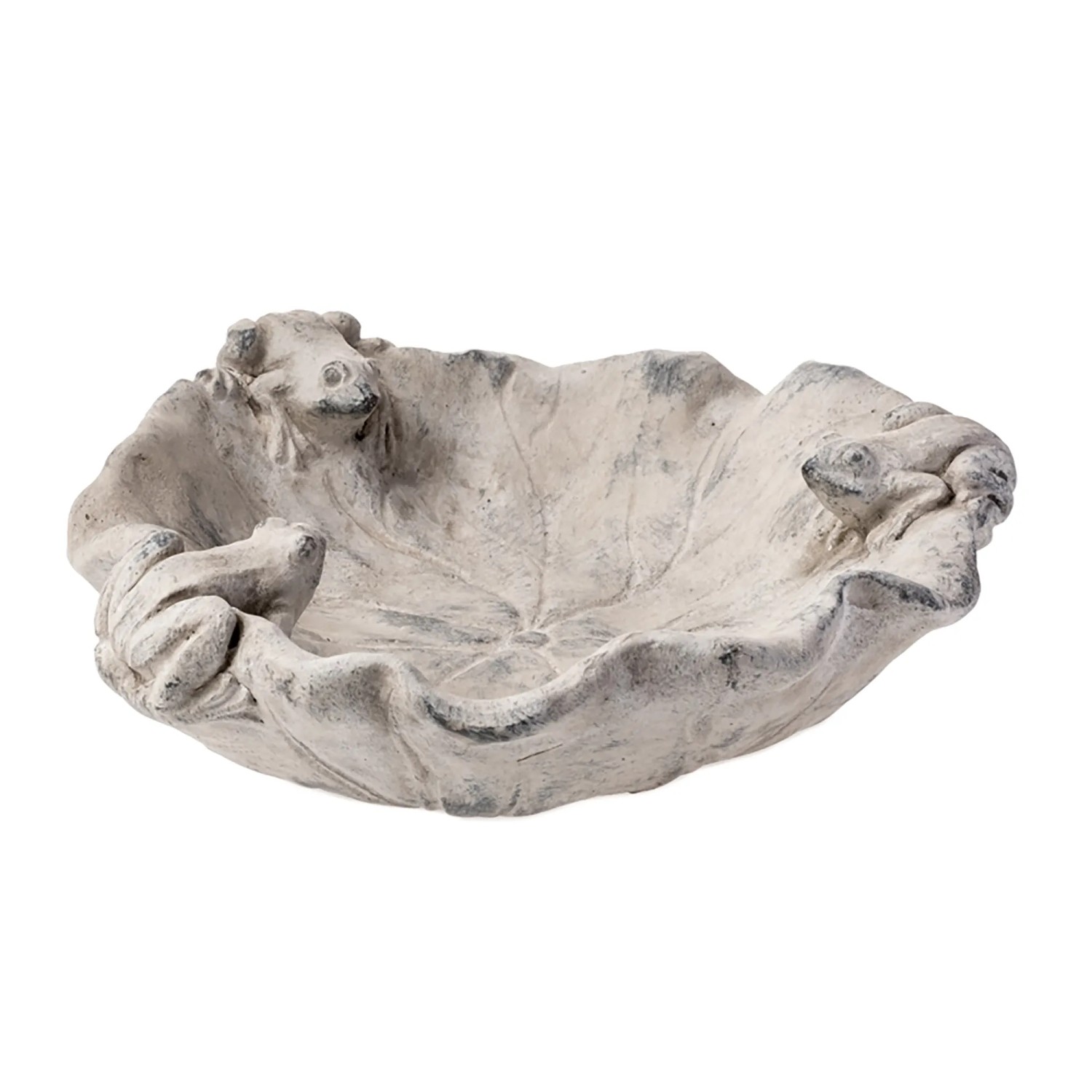 DRAGIMEX Pítko pro ptáky list s žábami z betonu 21,5 x 6 cm, 1 ks