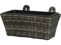 Závěsný truhlík z polyratanu tmavě hnědý mix 40 x 28 x 22 cm