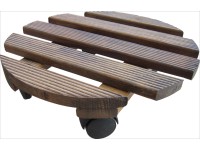 OBI Vozík pod květináč kulatý rýhovaný tmavě hnědý, pr. 30 cm