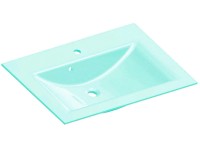 Fackelmann Skleněné umyvadlo LUNA mátově zelené 800 x 143 x 501 mm