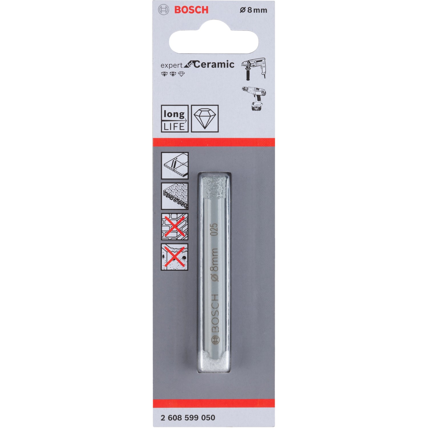 Bosch Diamantová korunka PRO Ceramic Dry pro vrtání za sucha pr. 8 x 66 mm