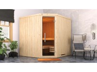 Weka Dřevěná sauna Varberg 3 skl.dveře, přírodní, 194x194x199 cm + Klassik 7,5kW Weka Dřevěná sauna Varberg 3 skl.dveře, přírodní, 194x194x199 cm + Klassik 7,5kW