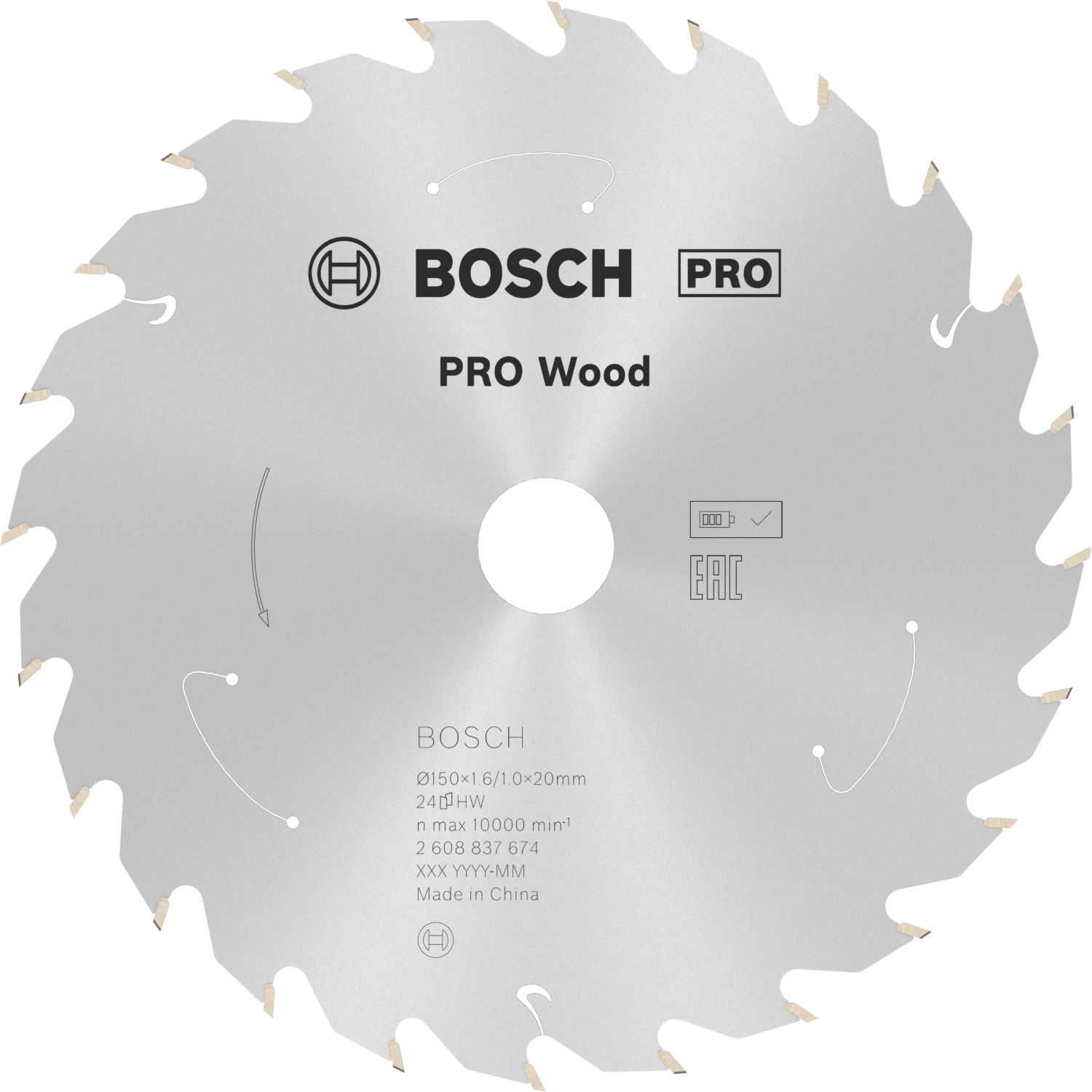 Bosch Pilový kotouč pro akumulátorové pily Standard for Wood 24 zubů