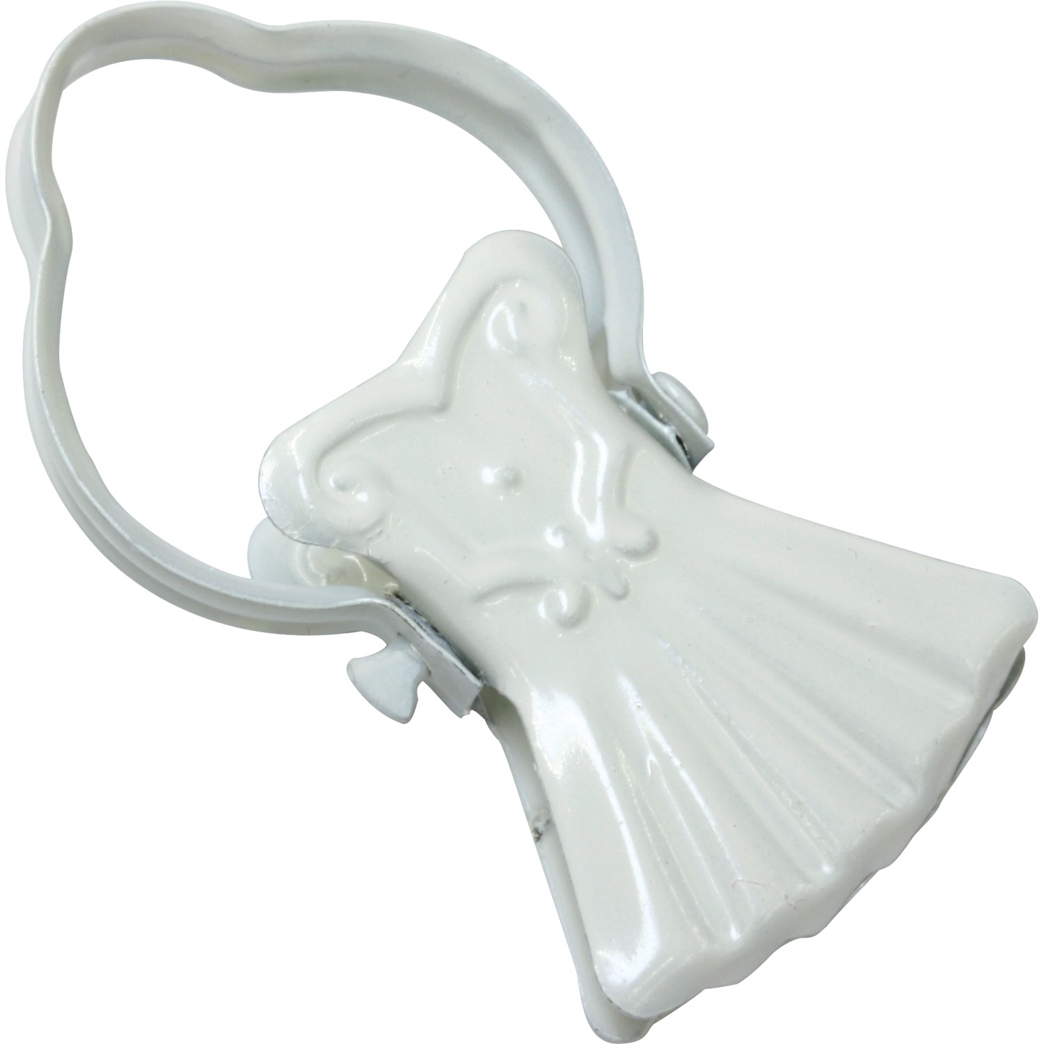 Gardinia Háček na kroužek se sponou bílá, 12 ks