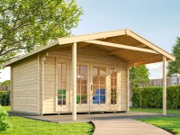Weka Dřevěný zahradní domek s přístřeškem 137 A vel. 1, přírodní, 380 x 500 cm Weka Dřevěný zahradní domek s přístřeškem 137 A vel. 1, přírodní, 380 x 500 cm