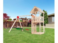 Weka Hrací věž Tabaluga s houpačkou, přírodní, 305 x 290 x 331 cm Weka Hrací věž Tabaluga s houpačkou, přírodní, 305 x 290 x 331 cm